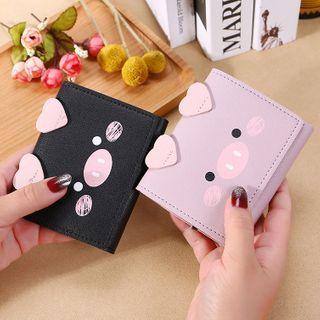 Pig Print Faux Leather Wallet