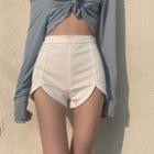 High Waist Plain Mini Shorts