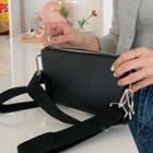 Zipped Wristlet Clutch With Shoulder Strap