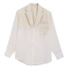 Notch Lapel Panel Shirt Almond - One Size