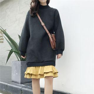 Panel Hem Ruffle Midi Dress