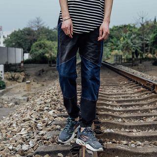 Washed Panel Straight-fit Jeans