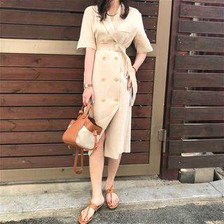 Double Breasted Belted Dress