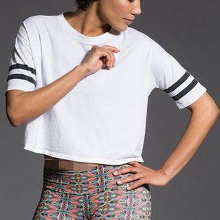 Short-sleeve Crewneck Striped Sport T-shirt