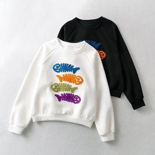 Fish Bone Print Sweatshirt