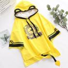 Lion Print Hooded Short-sleeve T-shirt Yellow - One Size