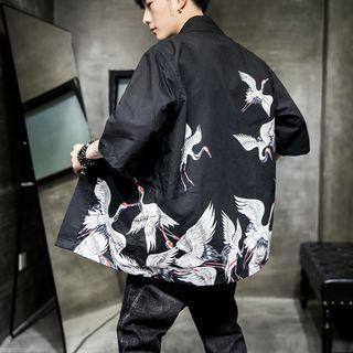 Patterned Open-front Jacket