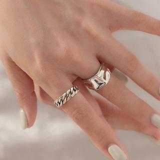 Chained / Shirred Sterling Silver Ring