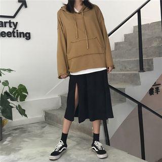Plain Loose-fit Hooded Pullover / Plain Skirt
