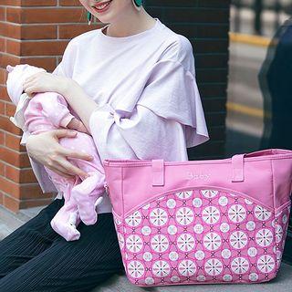 Patterned Zip Pockets Tote