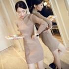 Long-sleeve Mock-neck Knit Dress