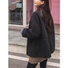 Plus Size Mandarin-collar Zip-up Jacket