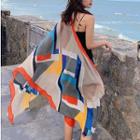 Colour Block Shawl As Shown In Figure - One Size