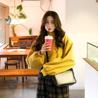 Mock-neck Brushed Fleece Lined Pullover
