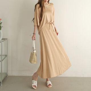 Set: T-shirt + Drawstring Maxi Skirt