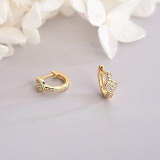 Heart Rhinestone Hoop Earring