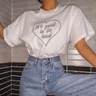 Heart-printed Cotton T-shirt