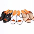 Bucked Cross-strap Cowhide Mules