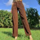 High Waist Corduroy Straight Leg Pants