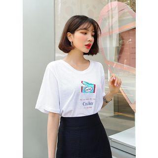 Plus Size - Boxy-fit Printed T-shirt