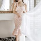 Set: Polka Dot Sleeveless Crop Top + Mermaid Skirt
