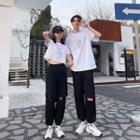 Couple Matching Short-sleeve Printed T-shirt / Sweatpants / Set