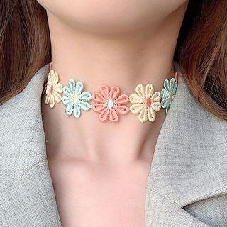 Fabric Flower / Heart Choker