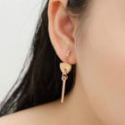 Stainless Steel Triangle & Bar Dangle Earring 1 Pair - Rose Gold - One Size