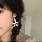 Daisy Dangle Earrings Hook Earring - 1 Pair - White & Gold - One Size
