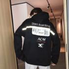 Lettering Reflective Hoodie