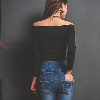 Off-shoulder Slim-fit Top (2 Designs)