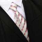 Flower Neck Tie Zsld025 - Red Floral - White - One Size