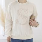 Letter & Flower Embroidered Pullover