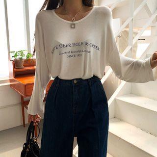Letter Boxy Silky T-shirt