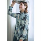 Cat Printed Shirt Cat - Mint - One Size