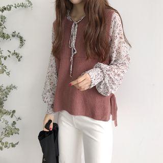 Round Neck Plain Split Sweater Vest