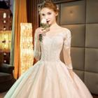 3/4-sleeve Wedding Ball Gown