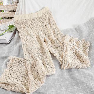 Lace Wide Leg Pants Almond - One Size