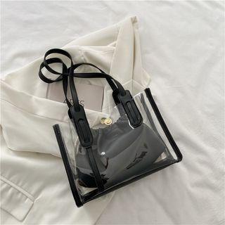 Set: Pvc Shoulder Bag + Drawstring Pouch