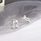 925 Sterling Silver U Shape Earring 1 Pair - Es717 - One Size