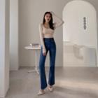 [the Denim] Button-detail Boot-cut Jeans
