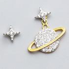 Non-matching 925 Sterling Silver Planet Dangle Earring