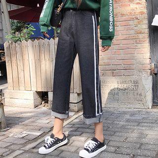 Stripe Wide Leg Jeans