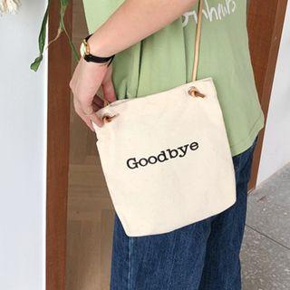 Lettering Canvas Mini Crossbody Bag