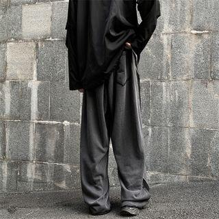 Drawstring Applique Wide-leg Pants