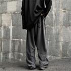 Drawstring Applique Wide-leg Pants