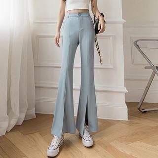 Slit Boot-cut Chiffon Dress Pants