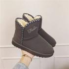 Letter Embroidered Snow Boots