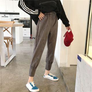 Faux-suede Slim-fit Pants