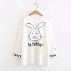 Rabbit Print Long-sleeve T-shirt White - One Size